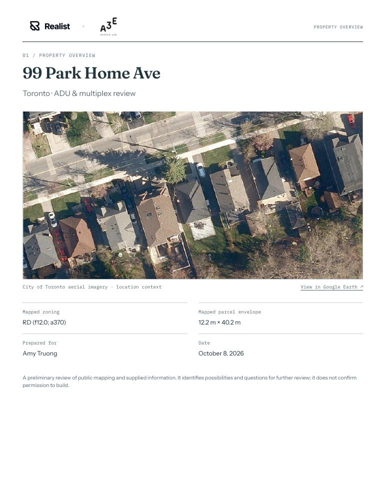 Original Office A3E sample report: overview